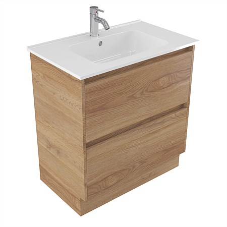 Elementi Sienna 750mm 2 Drawer Polymarble Vanity Southern Oak Timberland