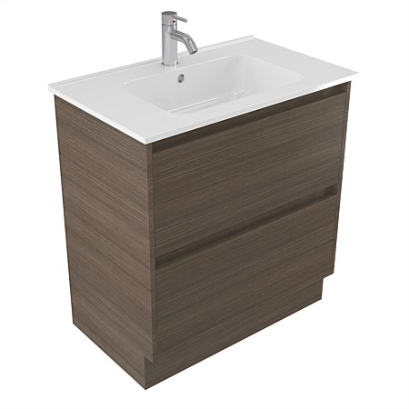 Elementi Sienna 750mm 2 Drawer Polymarble Vanity Charred Oak