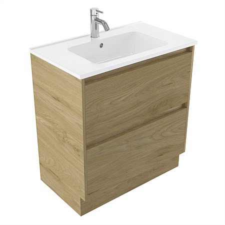 Elementi Sienna 750mm 2 Drawer Polymarble Vanity French Oak Velvet