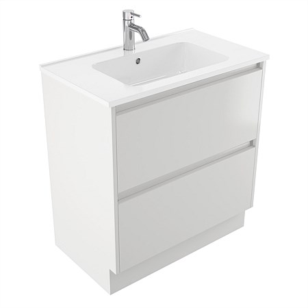 Elementi Sienna 750mm 2 Drawer Polymarble Vanity White Gloss