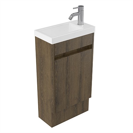 Elementi Sienna 440mm 2 Drawer Polymarble Vanity Smokey Oak Timberland