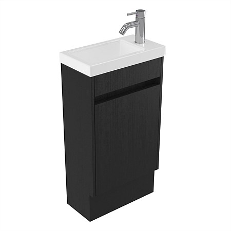 Elementi Sienna 440mm 2 Drawer Polymarble Vanity Black Timberland