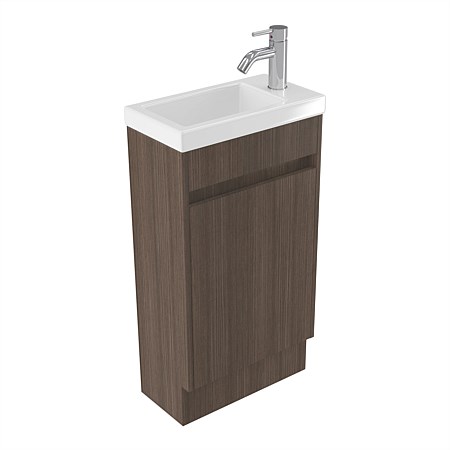 Elementi Sienna 440mm 2 Drawer Polymarble Vanity Charred Oak