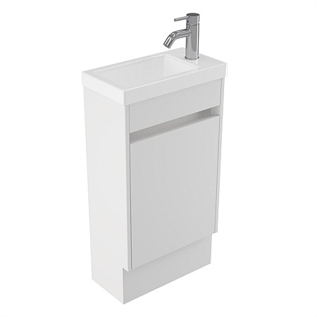 Elementi Sienna 440mm 2 Drawer Polymarble Vanity White Gloss