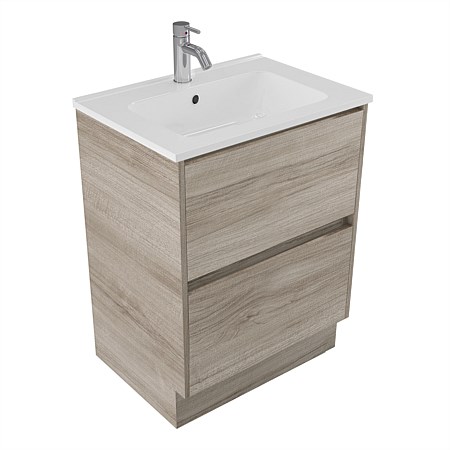 Elementi Sienna 600mm 2 Drawer Polymarble Vanity Ashen Walnut Timberland