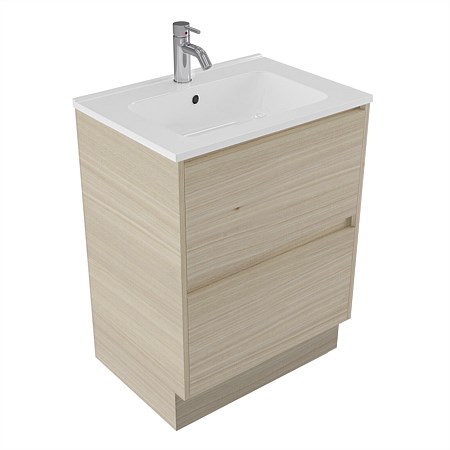 Elementi Sienna 600mm 2 Drawer Polymarble Vanity Seasoned Oak