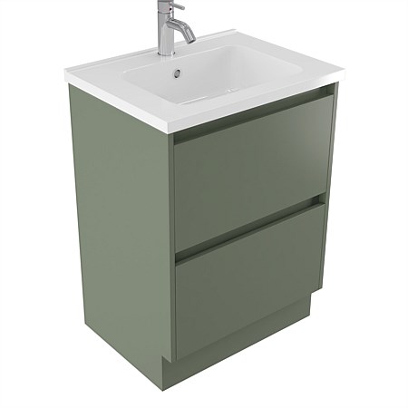 Elementi Sienna 600mm 2 Drawer Polymarble Vanity Green Slate