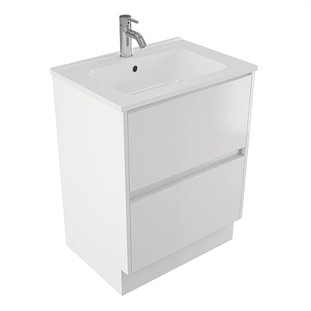 Elementi Sienna 600mm 2 Drawer Polymarble Vanity White Gloss