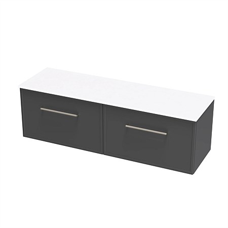 Array Berlin Pro 1500mm Double Wall-Hung Vanity with Solid Surface Top Slate