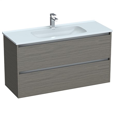 LeVivi Cibolo 1200mm Double Drawer Wall-Hung Vanity Elm