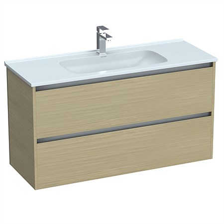 LeVivi Cibolo 1200mm Double Drawer Wall-Hung Vanity Light Oak