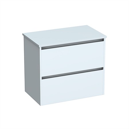 LeVivi Cibolo Prima 750mm Double Drawer Wall-Hung Vanity White